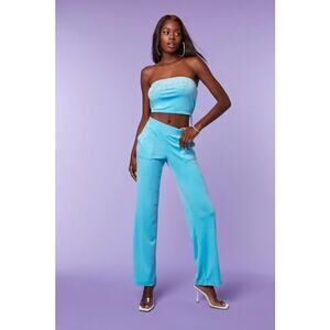NWOT Juicy Couture x Forever 21 Velour Tube Top and Sweatpants Set Blue Size XS